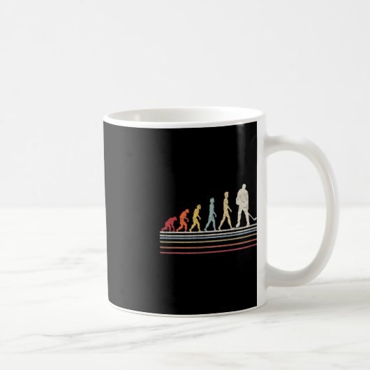 Fun Field Hockey Evolution Man Sport Retro Vint Kaffeetasse (Rechts)