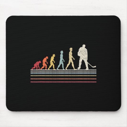 Fun Field Hockey Evolution Man Sport Retro Vint Mousepad (Vorne)