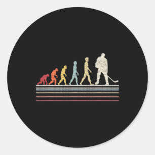 Fun Field Hockey Evolution Man Sport Retro Vint Runder Aufkleber