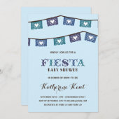 Fun Fiesta | Blue Boys Baby Dusche Einladung (Vorne/Hinten)