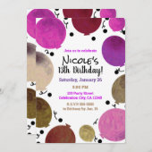 Fun Fiesta Bold Balloons Geburtstagsfeier Einladung (Vorne/Hinten)