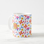 Fun Fiesta Floral Maßgeschneiderte Anfänge Kaffeetasse (Vorderseite Links)