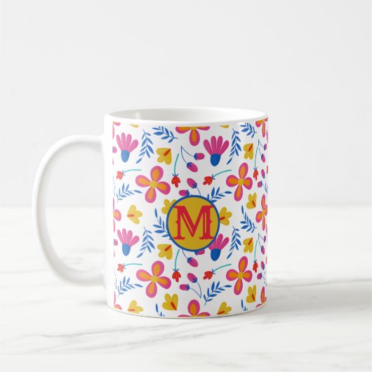 Fun Fiesta Floral Maßgeschneiderte Anfänge Kaffeetasse (Links)