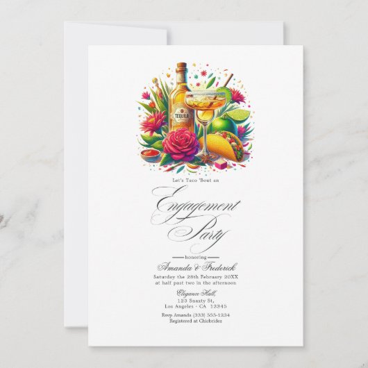 Fun Fiesta Let's Taco "über eine engagierte Partei Einladung (Vorderseite)