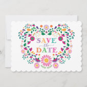 Fun Fiesta Mexican Blume Kreath Save the Date Einladung (Vorderseite)