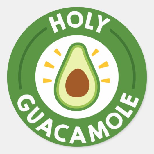 Fun Fiesta Wortart Guacamole Party Aufkleber (Vorderseite)