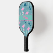 Fun Fifties Abstrakt Boomerang Muster Design Pickleball Schläger (Links)