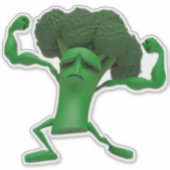 Fun Fighting Broccoli Aufkleber - Anpassbares Quir (Vorderseite)