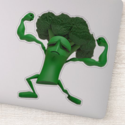 Fun Fighting Broccoli Aufkleber - Anpassbares Quir (Detail)