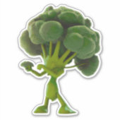 Fun Fighting Broccoli Aufkleber - Anpassbares Quir (Vorderseite)