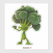 Fun Fighting Broccoli Aufkleber - Anpassbares Quir (Blatt)