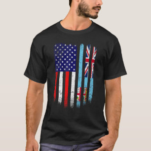 Fun Fiji Flag Amerikanische Fahne Männer Frauen Ki T-Shirt