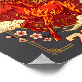 Fun Fire Horse 2026 Lunar New Year Energy Adventur Poster (Ecke)