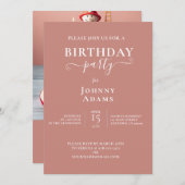 FUN FIREFIGHTER THEMED BIRTHDAY CAKE PARTY EINLADUNG (Vorne/Hinten)