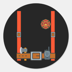 Fun Fireman Halloween - Feuerwehrmann Cosplay Cost Runder Aufkleber