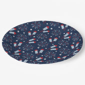 Fun Fireworks 4. Juli Red White Blue Pappteller (Schrägansicht)