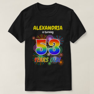 Fun Fireworks, Rainbow Look "53", 53. Geburtstag T-Shirt
