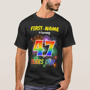 Fun Fireworks, Regenbogen Look "47", 47. Geburtsta T-Shirt
