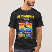 Fun Fireworks, Regenbogen Look "53", 53. Geburtsta T-Shirt (Vorderseite)
