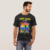 Fun Fireworks, Regenbogen-Look "81", 81. Geburtsta T-Shirt (Vorne ganz)