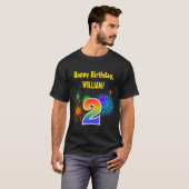 Fun Fireworks + Regenbogenmuster "2" Geburtstag # T-Shirt (Vorne ganz)