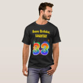 Fun Fireworks + Regenbogenmuster "33" Geburtstag # T-Shirt (Vorne ganz)