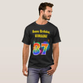 Fun Fireworks + Regenbogenmuster "37" Geburtstag # T-Shirt (Vorne ganz)