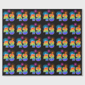 Fun Fireworks + Regenbogenmuster "43" Ereignisnumm Geschenkpapier (Flach)