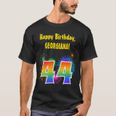Fun Fireworks + Regenbogenmuster "44" Geburtstag # T-Shirt (Vorderseite)