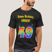 Fun Fireworks + Regenbogenmuster "49" Geburtstag # T-Shirt (Vorderseite)