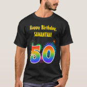 Fun Fireworks + Regenbogenmuster "50" Geburtstag # T-Shirt (Vorderseite)