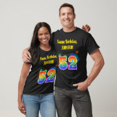 Fun Fireworks + Regenbogenmuster "52" Geburtstag # T-Shirt (Unisex)
