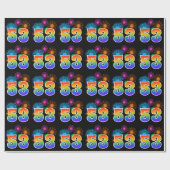Fun Fireworks + Regenbogenmuster "53" Ereignisnumm Geschenkpapier (Flach)