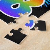 Fun Fireworks + Regenbogenmuster "58" Geburtstag # Puzzle (Seite)