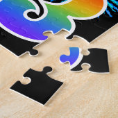 Fun Fireworks + Regenbogenmuster "63" Geburtstag # Puzzle (Seite)