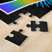 Fun Fireworks + Regenbogenmuster "77" Geburtstag # Puzzle (Seite)