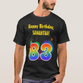 Fun Fireworks + Regenbogenmuster "83" Geburtstag # T-Shirt (Vorderseite)