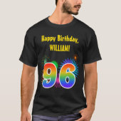 Fun Fireworks + Regenbogenmuster "96" Geburtstag # T-Shirt (Vorderseite)