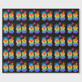 Fun Fireworks + Regenbogenmuster "98" Ereignisnumm Geschenkpapier (Flach)