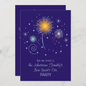 Fun Fireworks Silvester Party Einladungen (Vorne/Hinten)