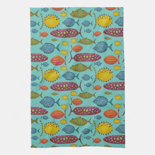 Fun Fisch Geschirrtuch (Vertikal)