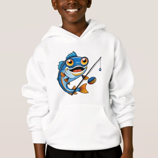 Fun Fish Cartoon – Kids’ Hoodie (Vorderseite)