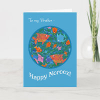 Fun Fish in Sea Noroz Card für Bruder
