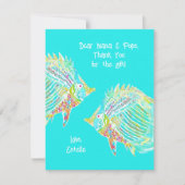 Fun Fish Tropical Blue Kinder Danke Karte (Vorderseite)