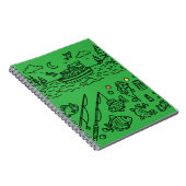 Fun Fishing Adventure Doodle Art Notizblock (Rechte Seite)