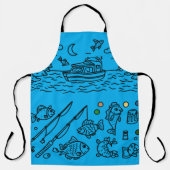 Fun Fishing Adventure Doodle Art Schürze (Vorderseite)