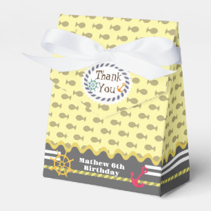 Fun Fishing Yellow Favor Box Geschenkschachtel