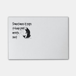Fun Fishing Zitat Behalte Mouth Shut Post-it Klebezettel
