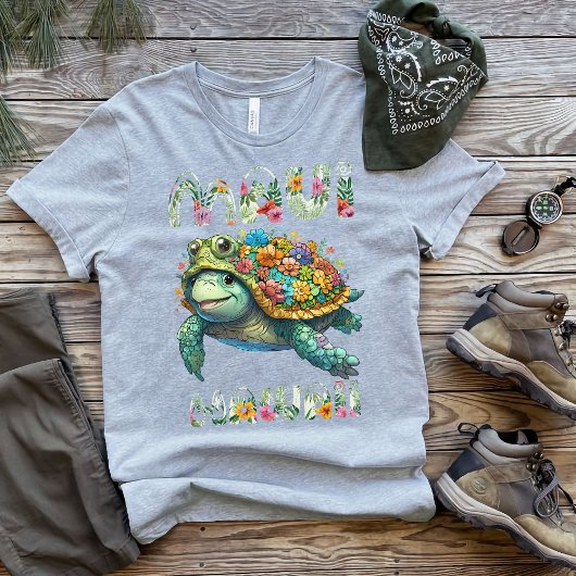 Fun & Flair Maui Turtle Hibiskus Hawaii T-Shirt