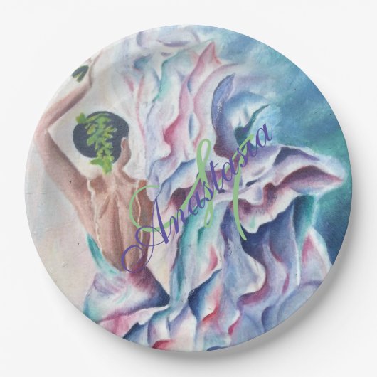 FUN FLAMENCO DANCE PARTY MONOGRAMM PAPPTELLER (Vorderseite)